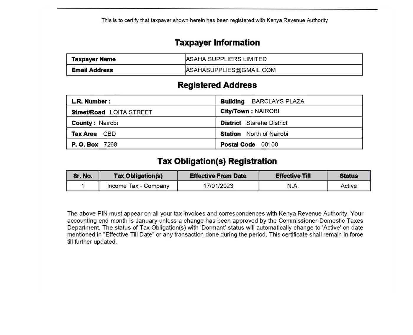 Taxpayer Information