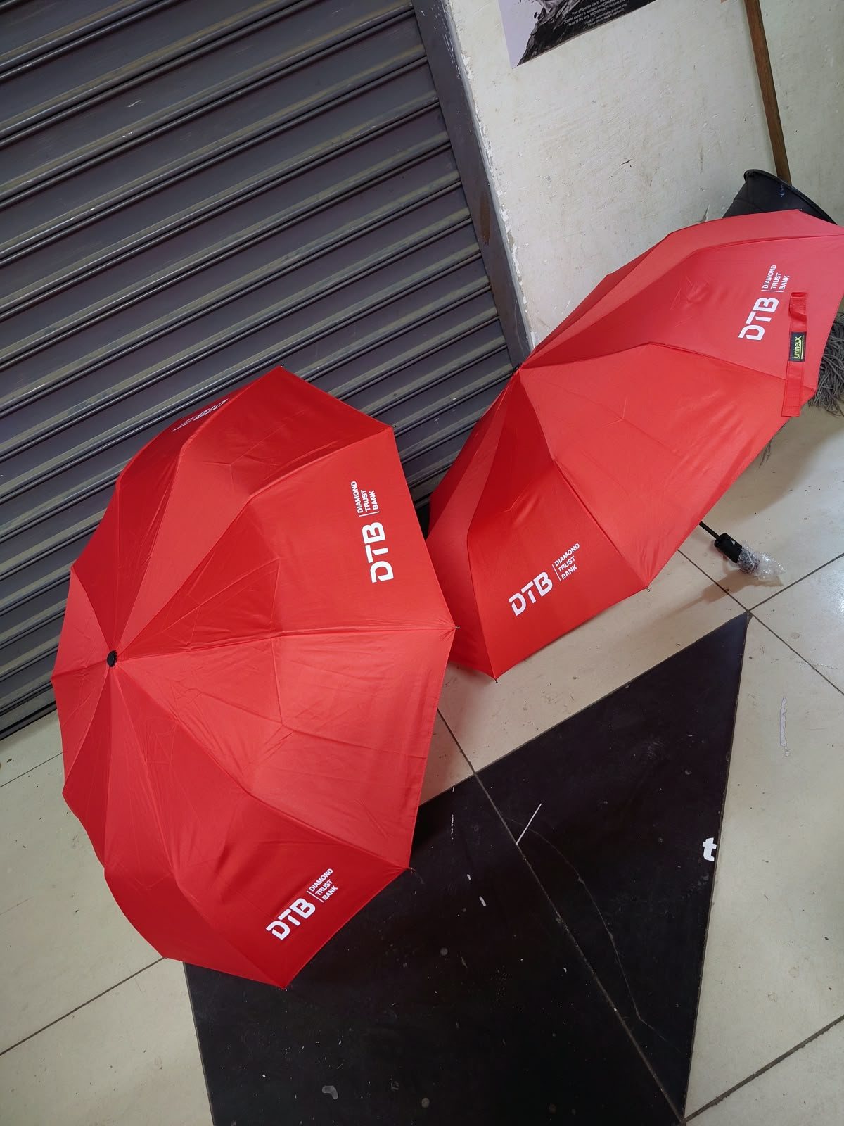 Branded umbrellas delivered to a client